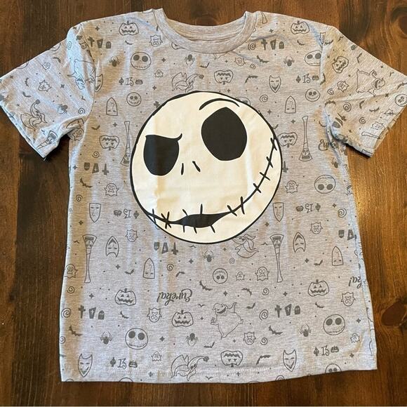 ⭐️ Disney Jack Skeleton Nightmare Before Christmas Boys Cotton T-shirt Sz 14 16 - Picture 1 of 6